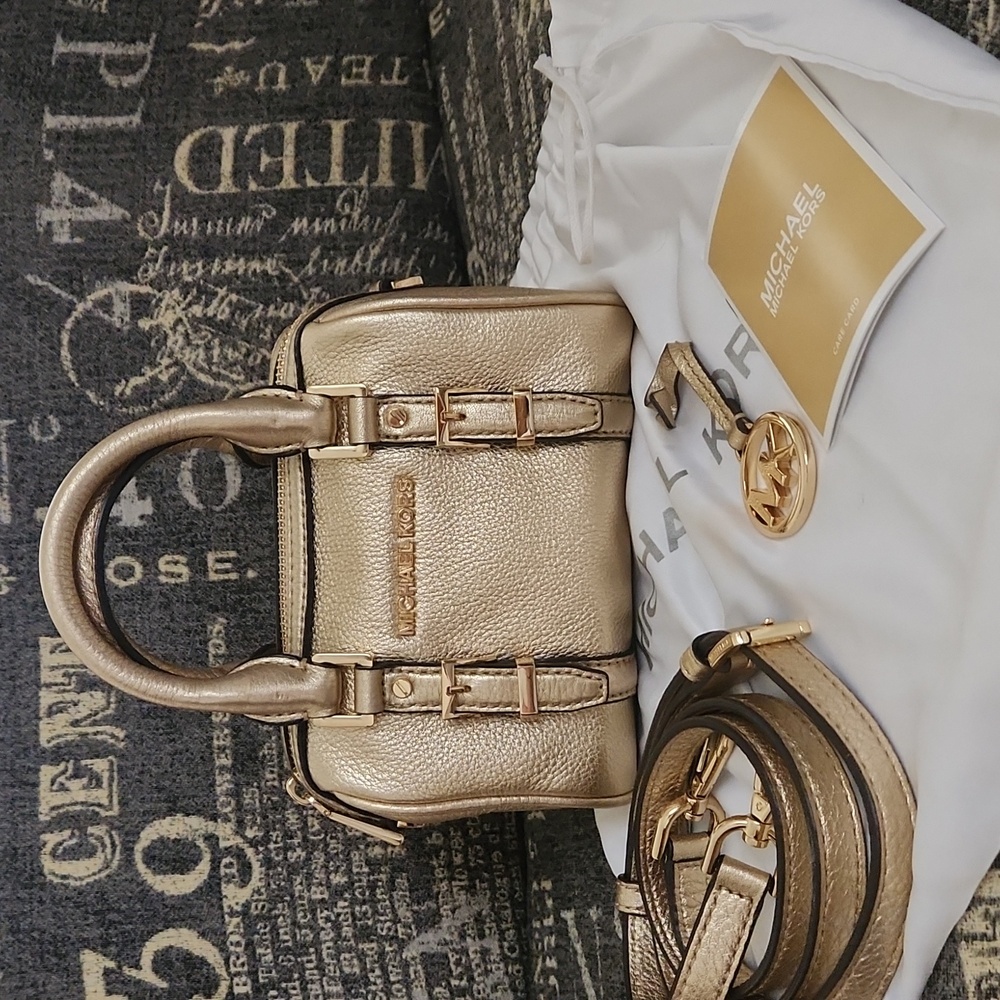 Michael Kors gold leather bag